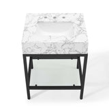 Kingsley 26" Black Stainless Steel Bathroom Vanity by Lefancy