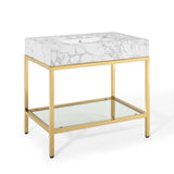 Kingsley 36" Gold Stainless Steel Bathroom Vanity by Lefancy