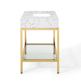 Kingsley 36" Gold Stainless Steel Bathroom Vanity by Lefancy