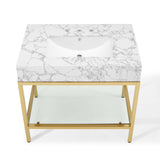 Kingsley 36" Gold Stainless Steel Bathroom Vanity by Lefancy