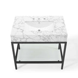 Kingsley 36" Black Stainless Steel Bathroom Vanity by Lefancy