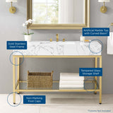 Kingsley 50" Gold Stainless Steel Bathroom Vanity by Lefancy