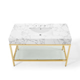 Kingsley 50" Gold Stainless Steel Bathroom Vanity by Lefancy