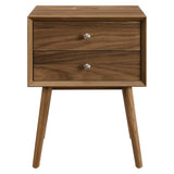 Ember Wood Nightstand With USB Ports by Lefancy