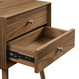 Ember Wood Nightstand With USB Ports by Lefancy