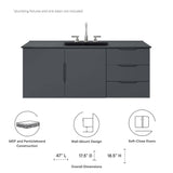 Vitality 48" Double or Single Sink Compatible (Not Included) Bathroom Vanity Cabinet by Lefancy