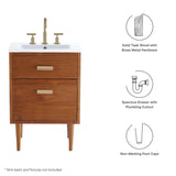 Cassia 24" Teak Wood Bathroom Vanity Cabinet (Sink Basin Not Included) by Lefancy