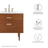 Cassia 36" Teak Wood Bathroom Vanity Cabinet (Sink Basin Not Included) by Lefancy