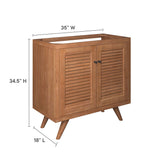 Birdie 36" Teak Wood Bathroom Vanity Cabinet (Sink Basin Not Included) by Lefancy