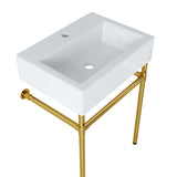 Redeem 24" Wall-Mount Gold Stainless Steel Bathroom Vanity by Lefancy