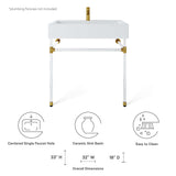 Redeem 32" Acrylic Wall-Mount Bathroom Vanity by Lefancy