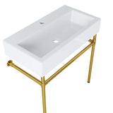 Redeem 32" Wall-Mount Gold Stainless Steel Bathroom Vanity by Lefancy