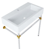 Redeem 32" Silver Stainless Steel Wall-Mount Bathroom Vanity by Lefancy