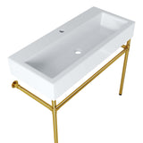 Redeem 40" Wall-Mount Gold Stainless Steel Bathroom Vanity by Lefancy