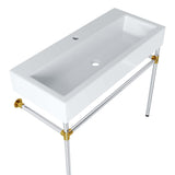 Redeem 40" Silver Stainless Steel Wall-Mount Bathroom Vanity by Lefancy