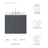 Bryn 30" Wall-Mount Bathroom Vanity by Lefancy