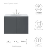 Bryn 36" Wall-Mount Bathroom Vanity by Lefancy