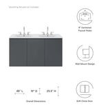 Bryn 48" Wall-Mount Double Sink Bathroom Vanity by Lefancy