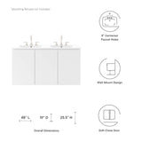 Bryn 48" Wall-Mount Double Sink Bathroom Vanity by Lefancy