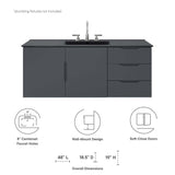 Vitality 48" Single Sink Bathroom Vanity by Lefancy