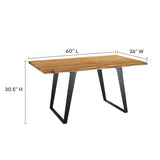 Viggo 60" Live Edge Acacia Wood Acacia Wood Dining Table by Lefancy