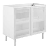 Calla 36" Perforated Metal Bathroom Vanity Cabinet (Sink Basin Not Included) by Lefancy