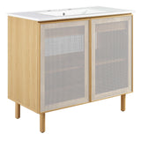 Calla 36" Perforated Metal Bathroom Vanity by Lefancy