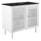 Calla 36" Perforated Metal Bathroom Vanity by Lefancy