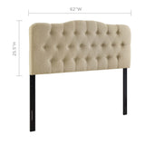 Annabel Upholstered Fabric Queen Headboard by Lefancy