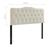 Annabel Upholstered Fabric Queen Headboard by Lefancy