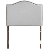 Curl Nailhead Upholstered Twin Headboard by Lefancy