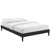 Sharon Vinyl Full Bed Frame with Squared Tapered Legs by Lefancy