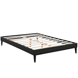 Sharon Vinyl Full Bed Frame with Squared Tapered Legs by Lefancy