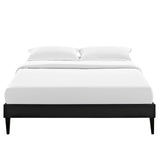 Sharon Vinyl Full Bed Frame with Squared Tapered Legs by Lefancy