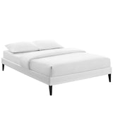 Sharon Vinyl Queen Bed Frame with Squared Tapered Legs by Lefancy