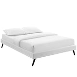 Helen Vinyl Full Bed Frame with Round Splayed Legs by Lefancy