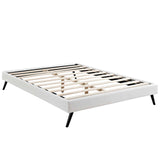 Helen Vinyl Full Bed Frame with Round Splayed Legs by Lefancy