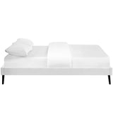 Helen Vinyl Full Bed Frame with Round Splayed Legs by Lefancy