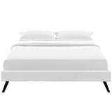 Helen Vinyl Full Bed Frame with Round Splayed Legs by Lefancy