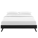 Helen Vinyl Queen Bed Frame with Round Splayed Legs by Lefancy