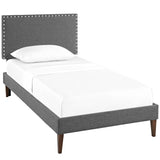 Phoebe Fabric Twin Platform Bed with Squared Tapered Legs by Lefancy