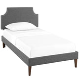 Laura Fabric Twin Platform Bed with Squared Tapered Legs by Lefancy