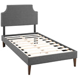 Laura Fabric Twin Platform Bed with Squared Tapered Legs by Lefancy