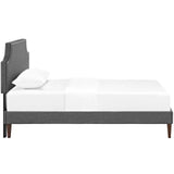 Laura Fabric Twin Platform Bed with Squared Tapered Legs by Lefancy