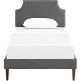 Laura Fabric Twin Platform Bed with Squared Tapered Legs by Lefancy