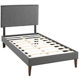 Camille Fabric Twin Platform Bed with Squared Tapered Legs by Lefancy