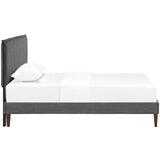 Camille Fabric Twin Platform Bed with Squared Tapered Legs by Lefancy