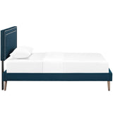 Jessamine Fabric Twin Platform Bed with Round Splayed Legs by Lefancy