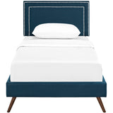 Jessamine Fabric Twin Platform Bed with Round Splayed Legs by Lefancy