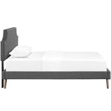 Laura Fabric Twin Platform Bed with Round Splayed Legs by Lefancy